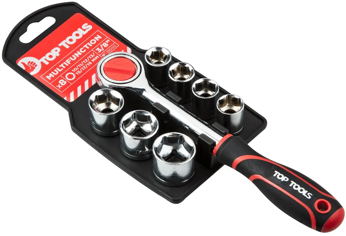 Набір торцевих головок Top Tools, 3/8", з тріскачкою, 8шт