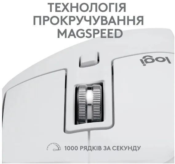 Миша Logitech бездротова оптична велика 84,3х124,9х51 мм біла срібляста