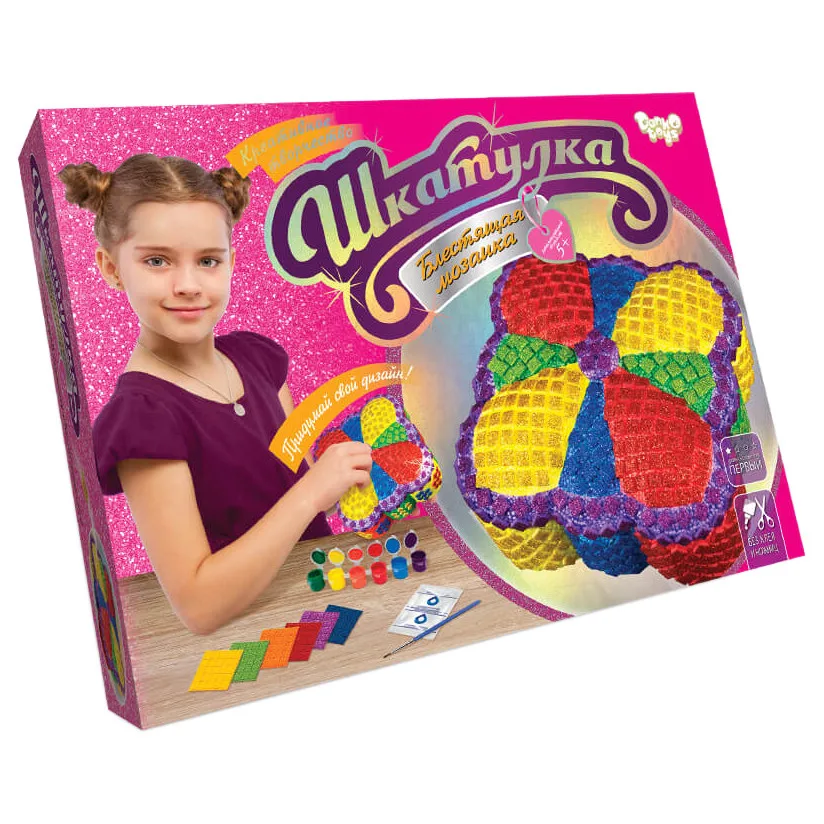 Набор для творчества Danko Toys пенополистирол 6 цветов акриловой краски Розовый