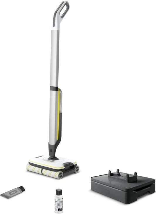 Безпроводна підлогомийна машина Karcher FC 7, об'єм води - 0.4 л, автономна робота до 45 хв, вага - 4.3 кг, сріблястий.