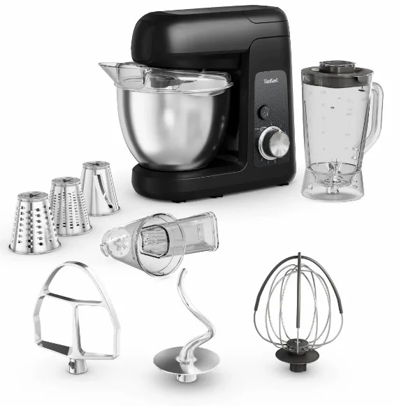 Кухонна машина Tefal 1100 Вт 8 швидкостей Нержавіюча сталь Чорна 4,6 л