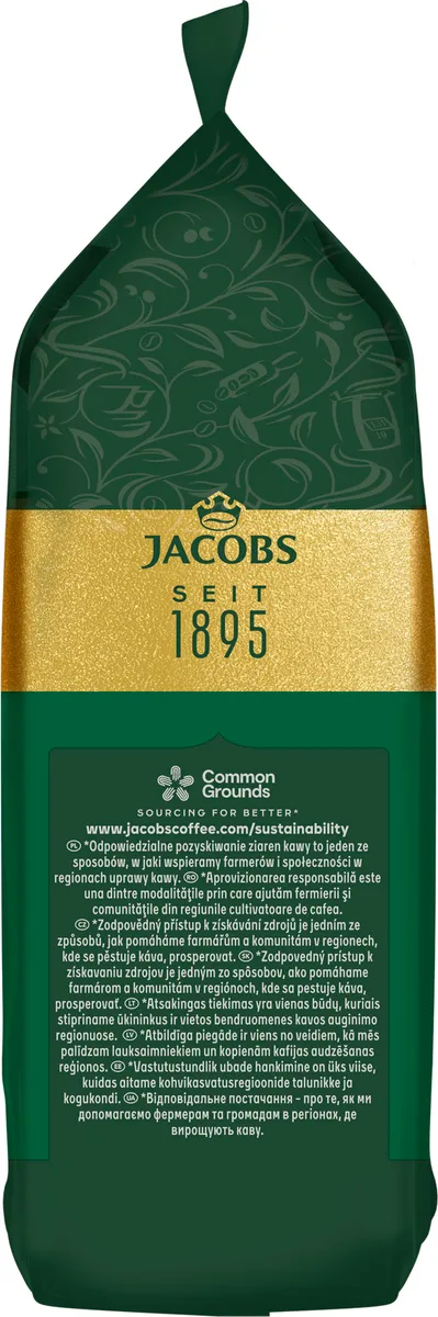 Кофе Jacobs в зернах, 1000 г, Kronung, смесь арабика и робуста