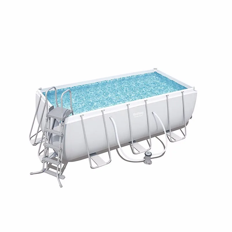 Каркасний басейн Bestway ПВХ 412х201х122 см Сірий