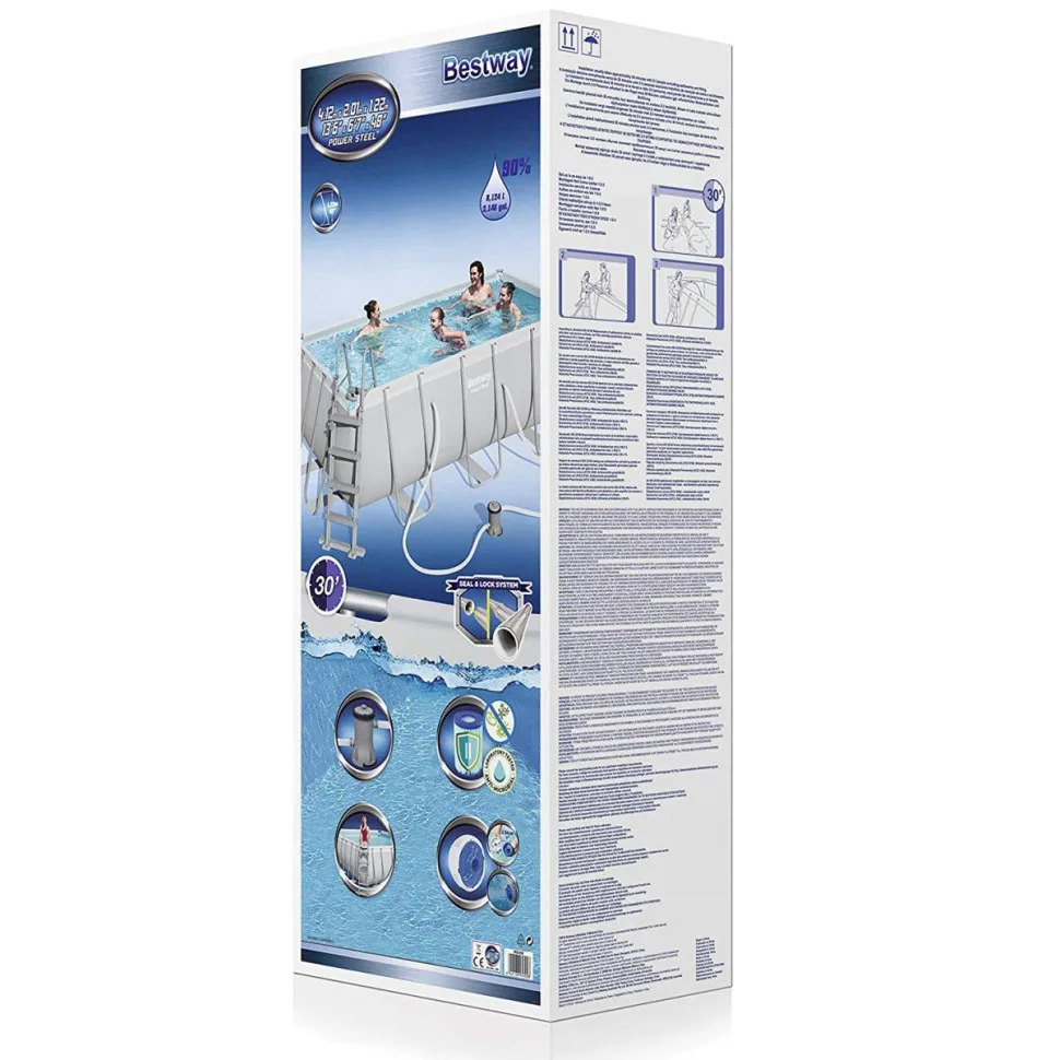Каркасний басейн Bestway ПВХ 412х201х122 см Сірий
