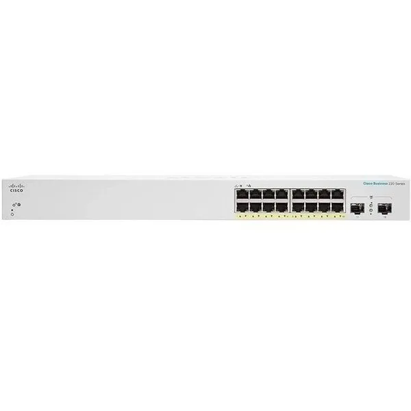 Комутатор Cisco CBS220 16хGE, PoE, 2x1G SFP, Smart