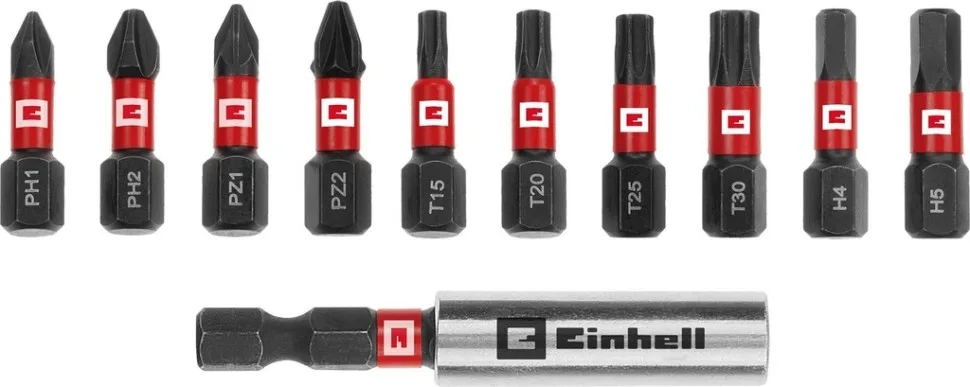 Набор ударных бит Einhell сталь S2 25 мм 11 шт кейс