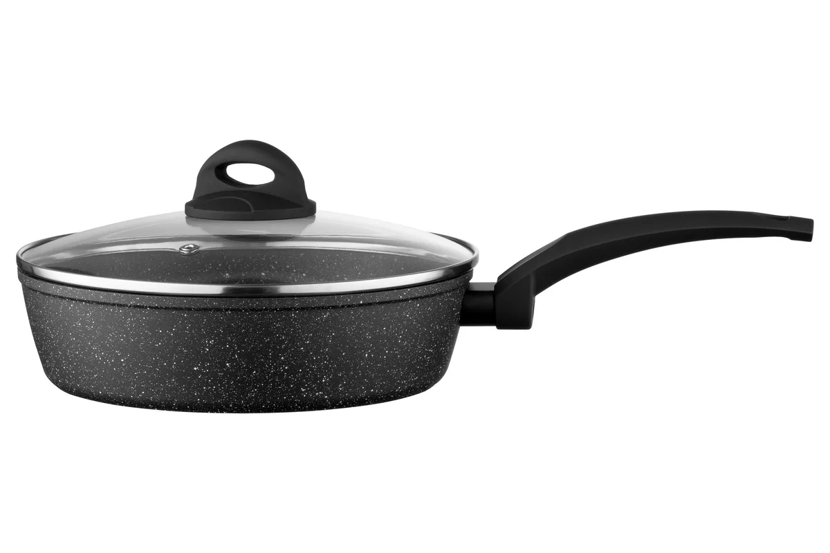 Глибока каструля з кришкою ARDESTO Gemini Gourmet Viareggio, 24 см, алюміній, чорного кольору.