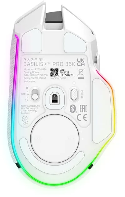 Миша Razer Basilisk V3 Pro 35K, RGB, USB-A/WL/BT, білий