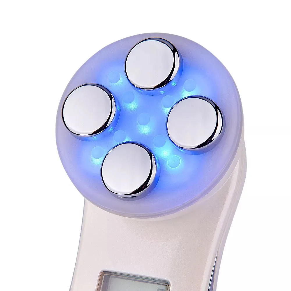 Микротоковый массажер для лица и тела RF EMS LED терапия 165х45х46 мм белый