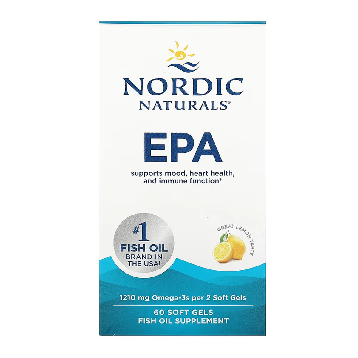 EPA Nordic Naturals 60 м'яких желатинових капсул Омега-3 лимонний смак