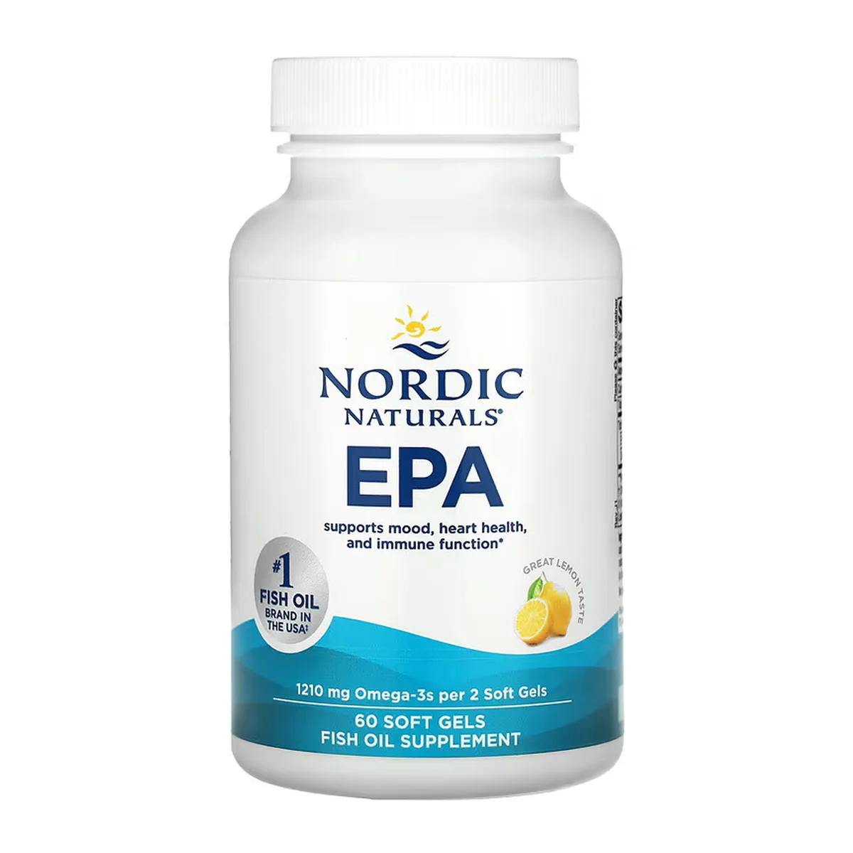 EPA Nordic Naturals 60 м'яких желатинових капсул Омега-3 лимонний смак