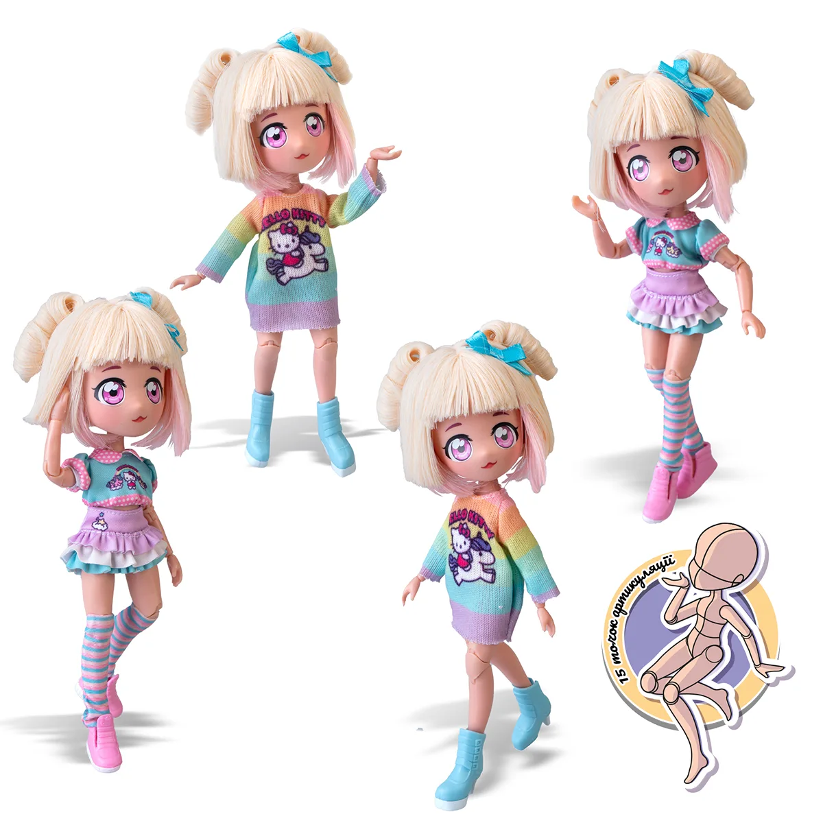 Игровой набор 4SF Manga Dolls комбинированные материалы 19.5 см Конфетка-единорог