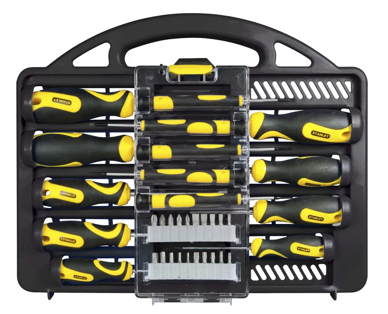 Викрутки Stanley 1/4", бітотримач, 20 біт, SL, PH, PZ, Torx, набір у кейсі 34 шт.