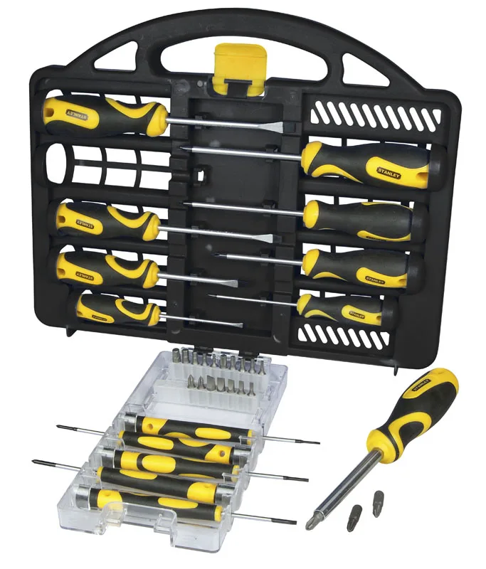 Викрутки Stanley 1/4", бітотримач, 20 біт, SL, PH, PZ, Torx, набір у кейсі 34 шт.