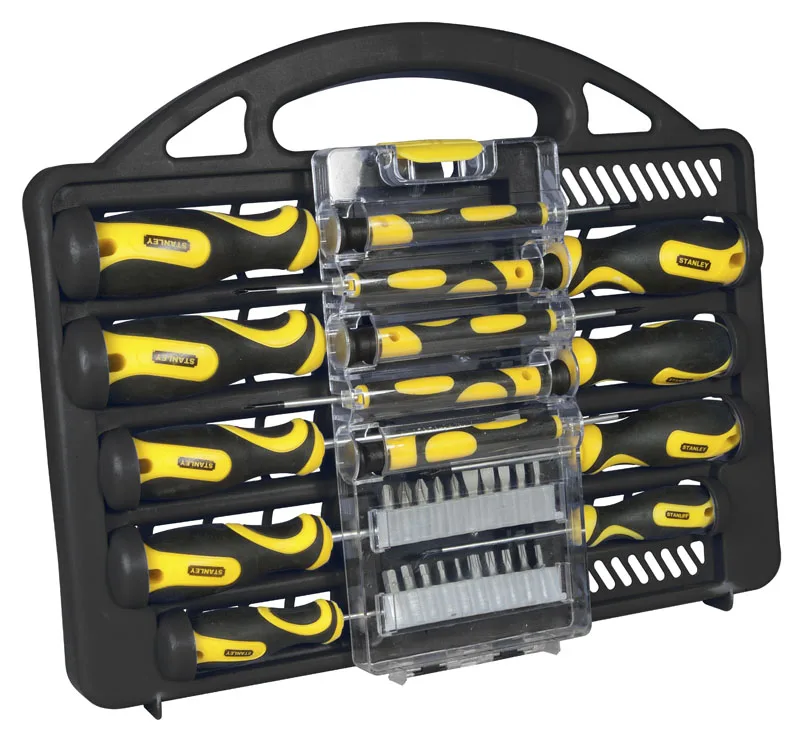 Викрутки Stanley 1/4", бітотримач, 20 біт, SL, PH, PZ, Torx, набір у кейсі 34 шт.
