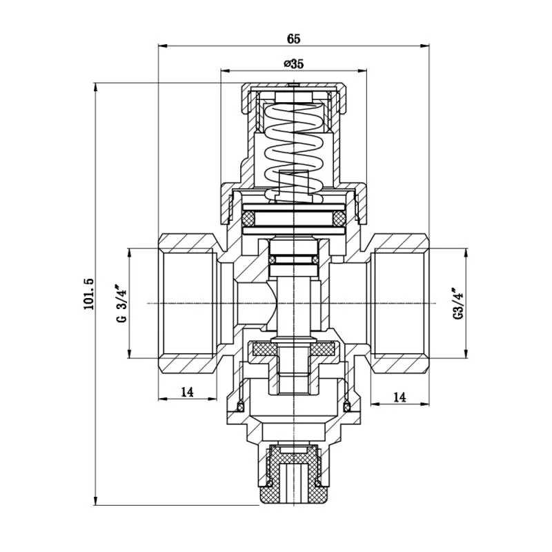 Редуктор давления воды 3/4" поршневой латунный никелированный Thermo Alliance SF241W20