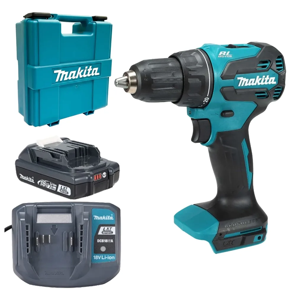 Акумуляторний шурупокрут-дриль Makita 18 В 2 А·год 65 Нм кейс 1 кг