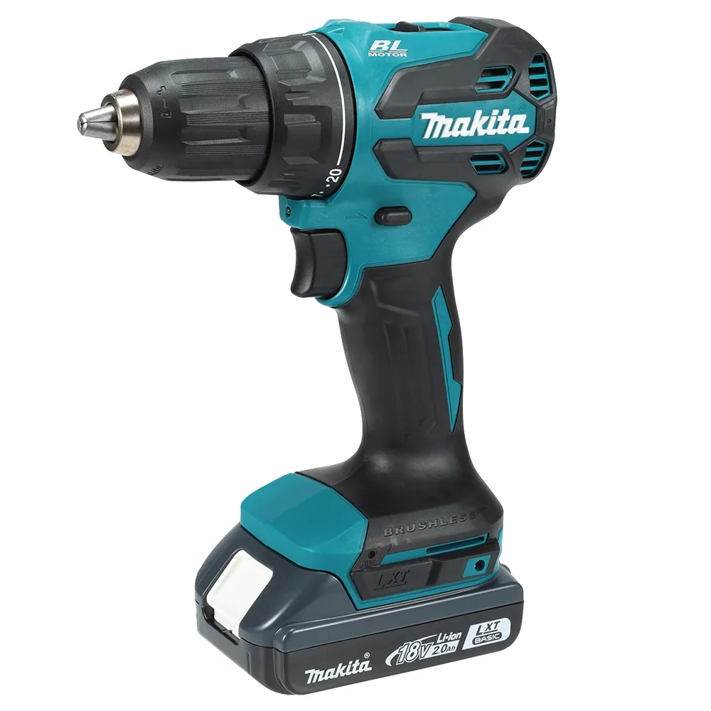 Аккумуляторная шуруповерт-дрель Makita 18 В 2 Ач 65 Нм кейс 1 кг