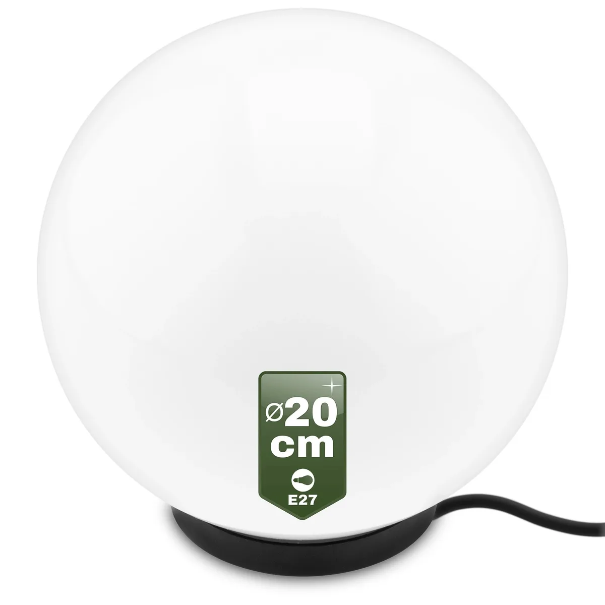 Садовий світильник LumiLED скляний E27 20 см білий IP65