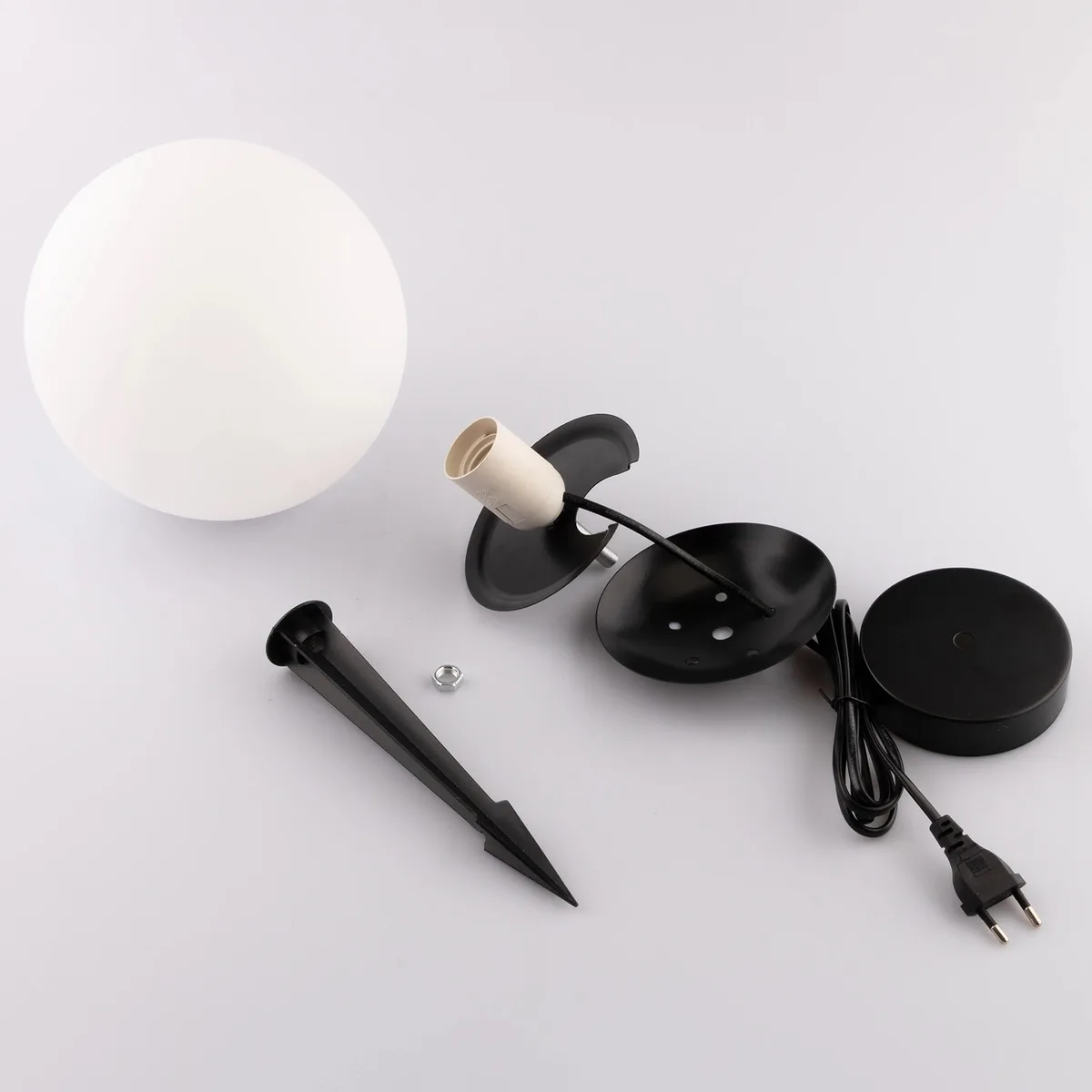 Садовий світильник LumiLED скляний E27 20 см білий IP65