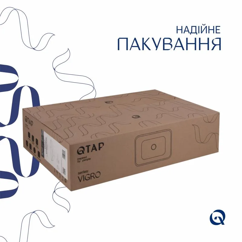 Раковина накладна Qtap Virgo без отвору керамічна 560х380 мм біла