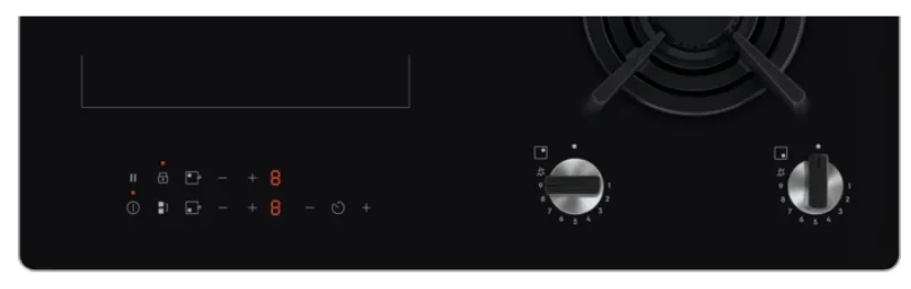 Комбинированная варочная поверхность Electrolux Закаленное стекло 56х5х49 см Черная 4 конфорки