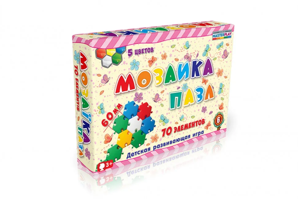 Мозаїка-пазл Colorplast пластиковий 60 мм 70 деталей різнокольоровий