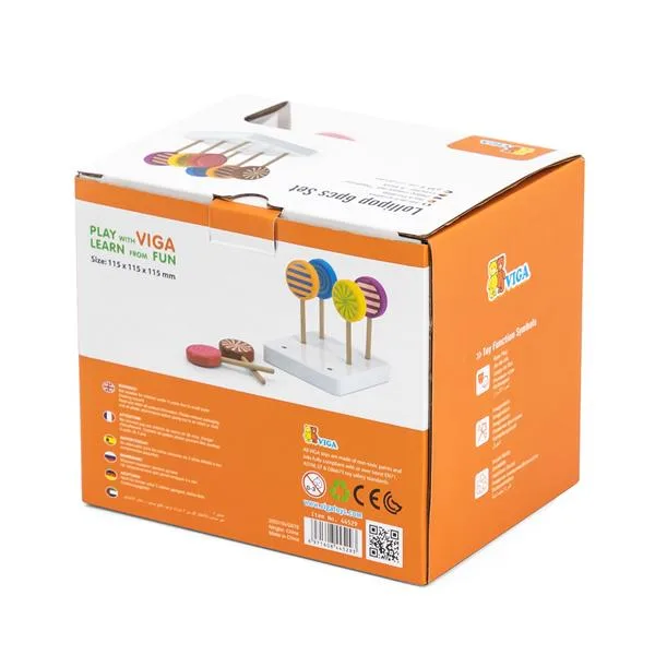 Игрушечные леденцы Viga Toys дерево 16 см разноцветные 6 шт