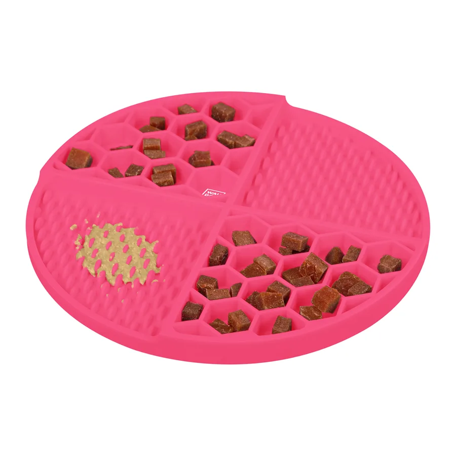 Коврик для облизывания WAUDOG Silicone 21,1х21,1х3 см силиконовый розовый