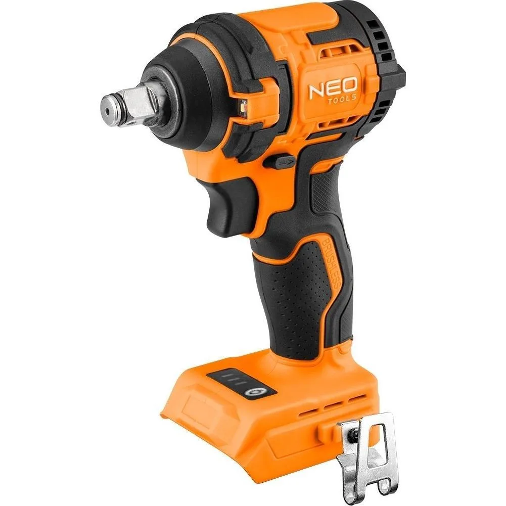 Ударний гайковерт Neo Tools Energy+ 18В, 350Нм, 2500об/хв, 1/2", 3 швидкості, 1.1кг, без акумулятора та зарядного пристрою.