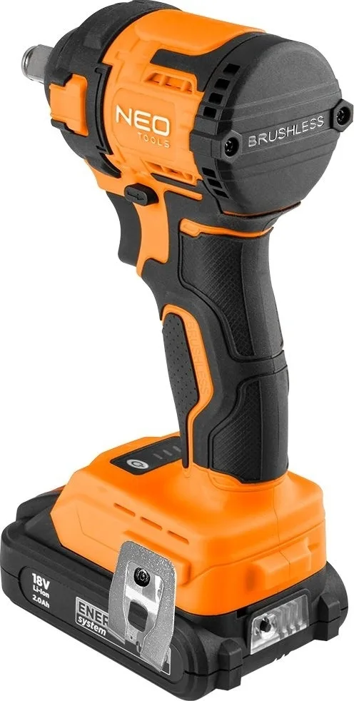 Ударний гайковерт Neo Tools Energy+ 18В, 350Нм, 2500об/хв, 1/2", 3 швидкості, 1.1кг, без акумулятора та зарядного пристрою.