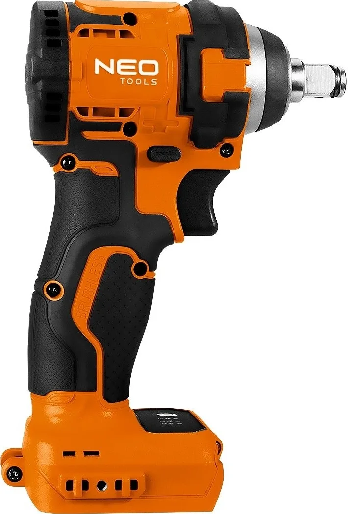 Ударний гайковерт Neo Tools Energy+ 18В, 350Нм, 2500об/хв, 1/2", 3 швидкості, 1.1кг, без акумулятора та зарядного пристрою.