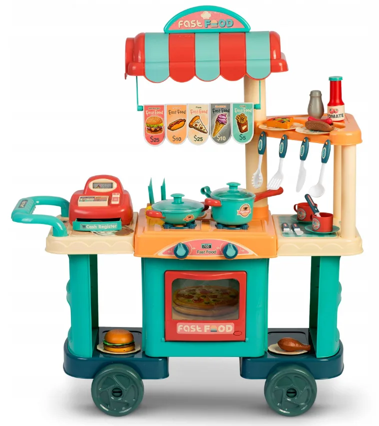 Ігрова кухня Ricokids пластик 90х26х79 см на колесах