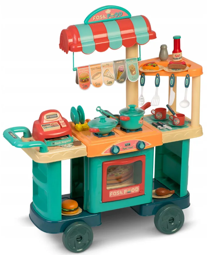 Ігрова кухня Ricokids пластик 90х26х79 см на колесах