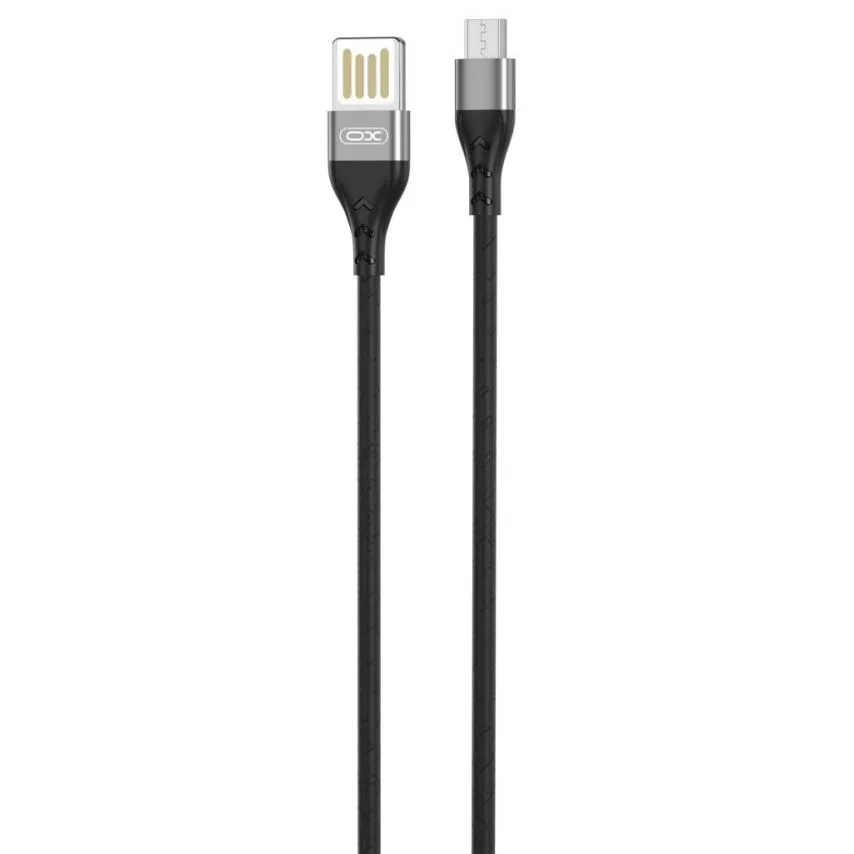 Кабель USB XO Micro 1м силіконовий чорний 2.4A