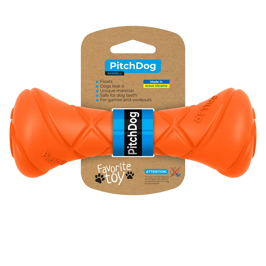 Ігрова гантель PitchDog 19x7 см композитний полімер помаранчева