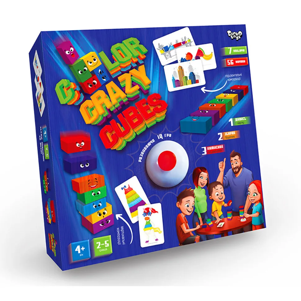 Розвивальна настільна гра Danko Toys 35 брусків 25х25х5 см кольорова для дітей 4+