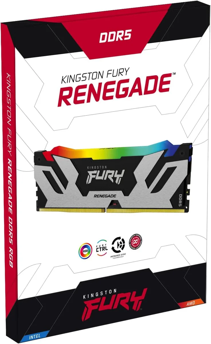 Пам'ять ПК Kingston DDR5 64GB KIT (32GBx2) 6400 FURY Renegade RGB XMP