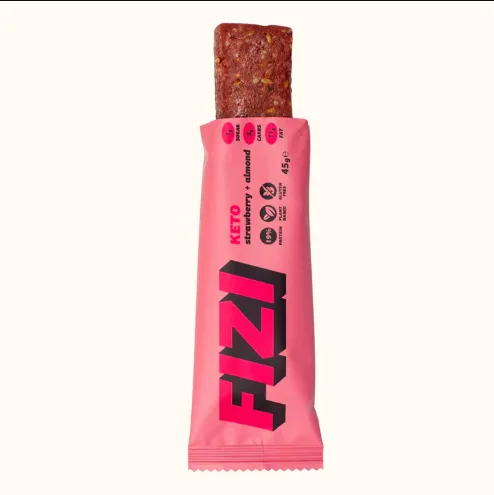 KETO Protein Bar FIZI Протеїновий батончик 10x45 г Полуниця та мигдаль