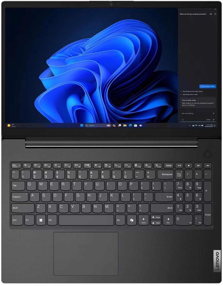 Ноутбук Lenovo чорний 15.6" IPS FHD Intel i3 8GB 512GB SSD