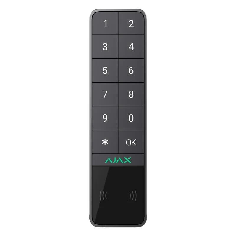 Бездротова зовнішня клавіатура Ajax KeyPad Outdoor Jeweller, графіт