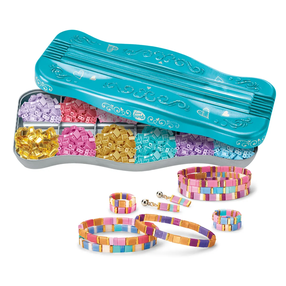 Набір для виготовлення браслетів Cra-Z-Art Tila Bead 8+ різнокольорові намистини
