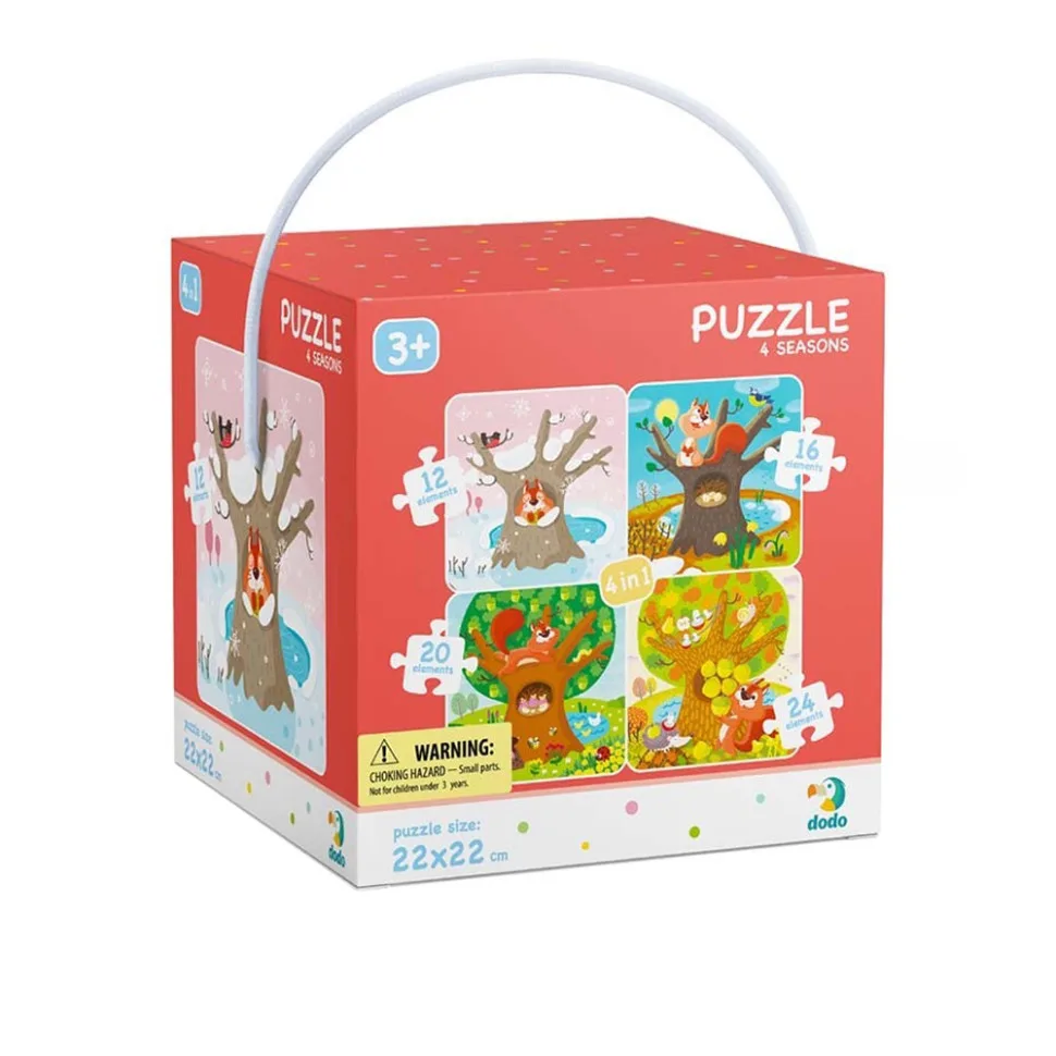 Дитячий набір пазлів DoDo Toys картон 4 в 1 22х22 см Чотири пори року