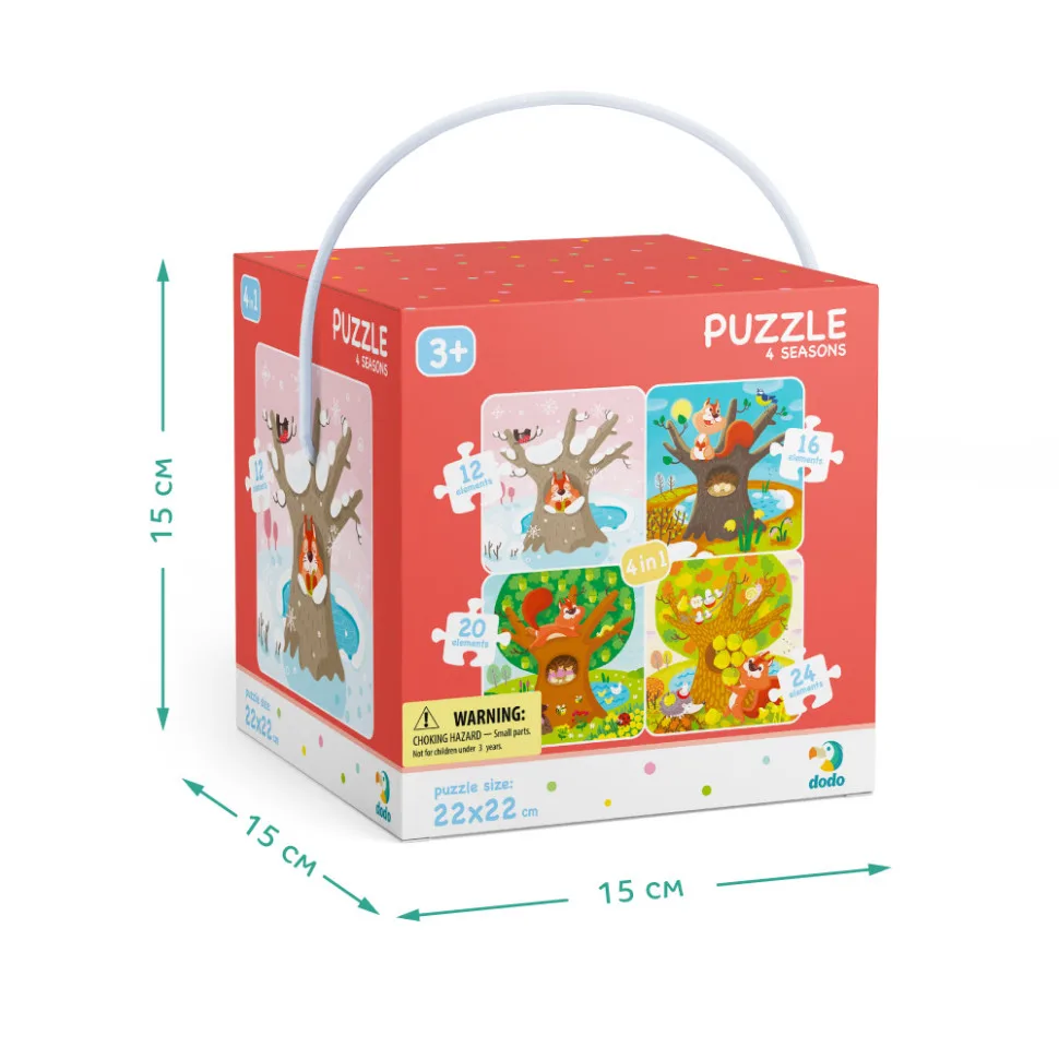 Дитячий набір пазлів DoDo Toys картон 4 в 1 22х22 см Чотири пори року