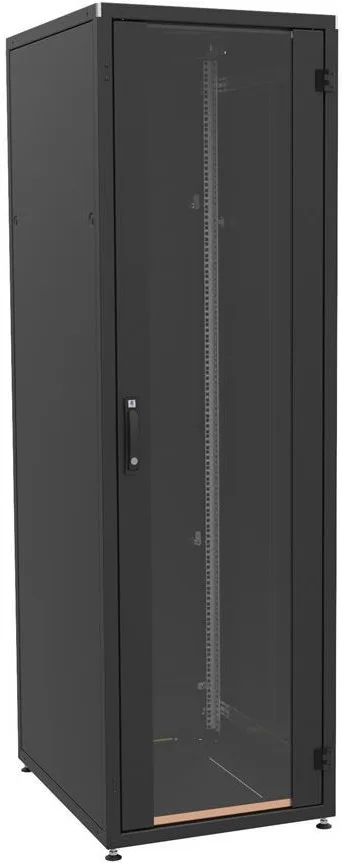 Шкаф ZPAS 19", 42U, SZB IT, передние стеклянные двери, 600x800 мм, максимальный вес 1000 кг, черный.