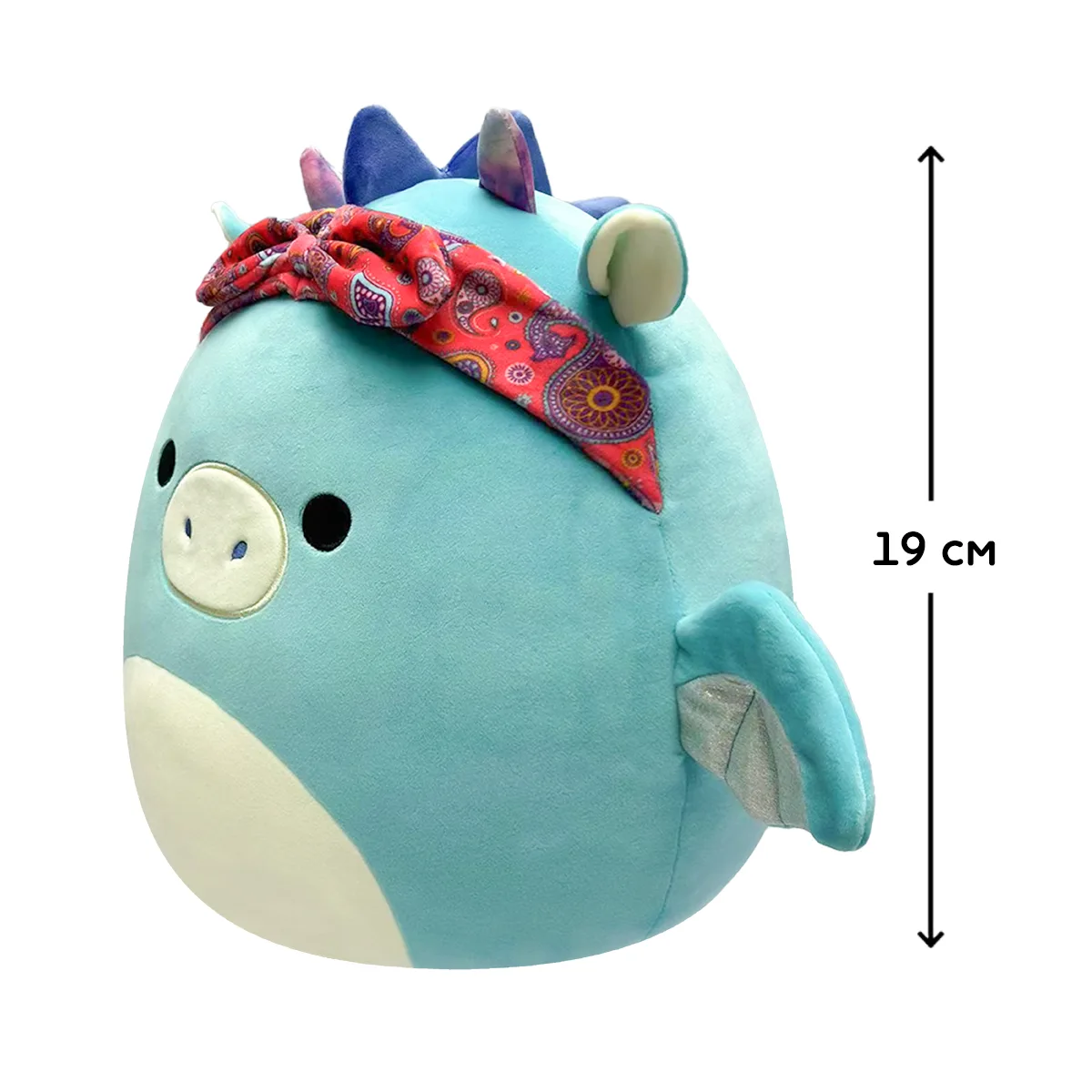 М'яка іграшка Squishmallows поліестер 19 см Дракон у бандані