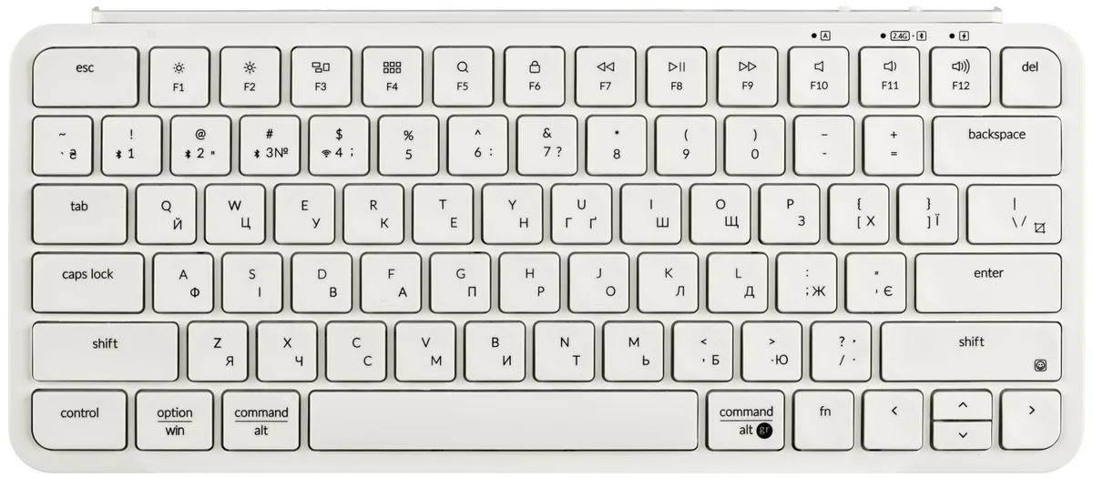 Клавіатура мембрана Keychron B1 Pro, USB/WL/BT, ivory white