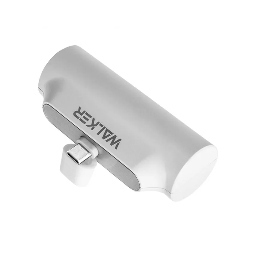 Power Bank WALKER 5000mAh Li-polymer 75x25x30,8 мм білий
