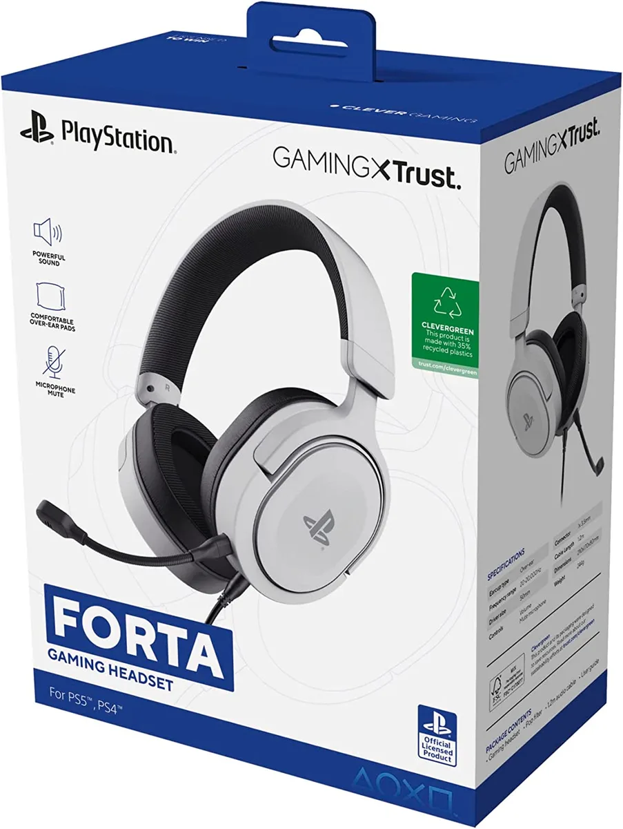 Гарнитура Trust GXT 498 Forta для PS5, 3.5мм, белая
