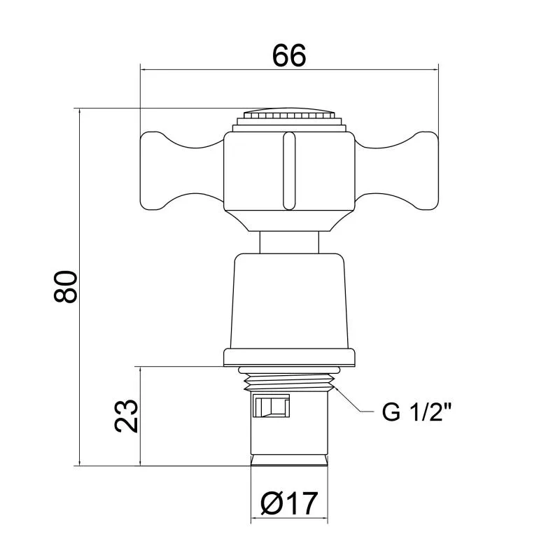 Кран-букса 1/2" Lidz Repair LDREP22CRM латунь хромована 55х78х15 мм